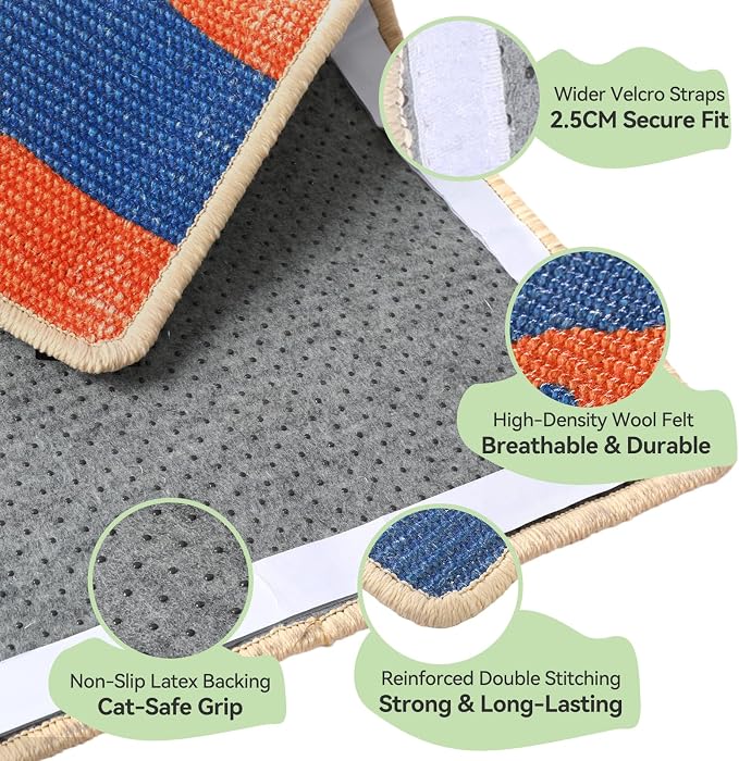3-in-1 Sisal Cat Scratcher Mat 23.6x15.7'' Protects Carpet Couch & Furniture - Image 4