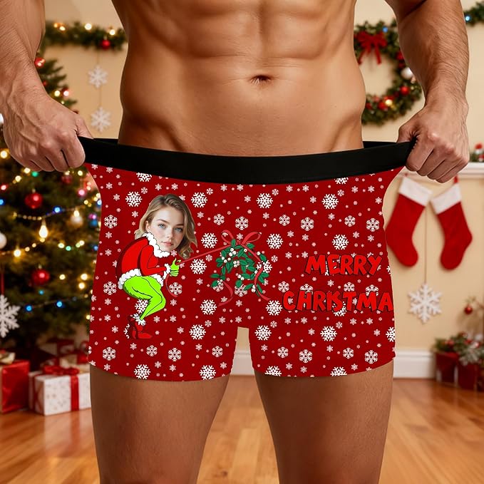 M YESCUSTOM Custom Faces Funny Short Briefs Gift - Image 2
