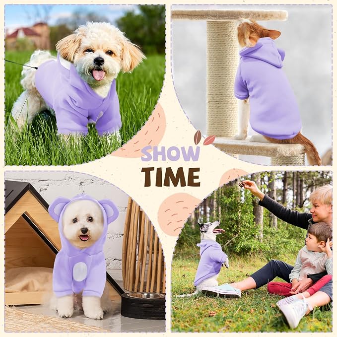 Small Dog Hoodie Soft Warm Fleece Fall Winter Dog Clothes Cute Puppy Sweaters - Image 4