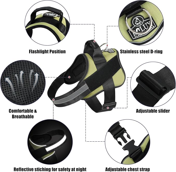 Bolux Dog Harness, No-Pull Reflective Dog Vest, Breathable Adjustable Pet - Image 2