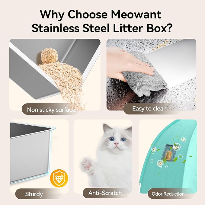 Meowant Stainless Steel Cat Litter Box - Image 9