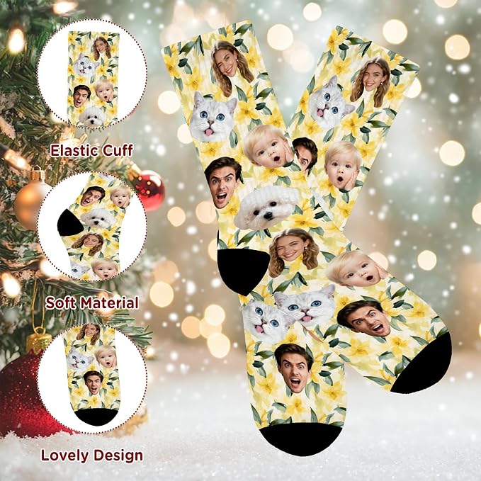Artsadd Custom Pajamas for Women Men Family, Personalized Face Pjs Pajama Pants - Image 5