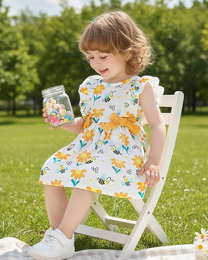 Mioglrie Baby Girl Dress Summer Girl Clothes Infant Outfits Newborn Ruffle - Image 3