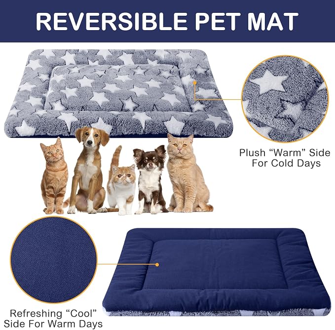 VitalCozy 4 Pcs Dog Crate Pads, Ultra Soft Warm Washable Anti-Slip Kennel Bed - Image 3