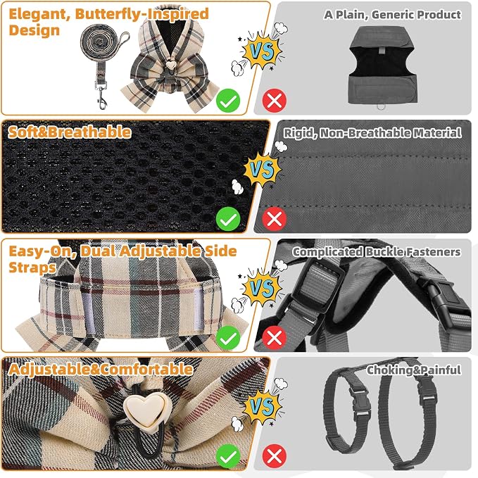KOOLTAIL Small Dog Harness and Leash Set, Cute Puppy Vest Harnesses - Image 8