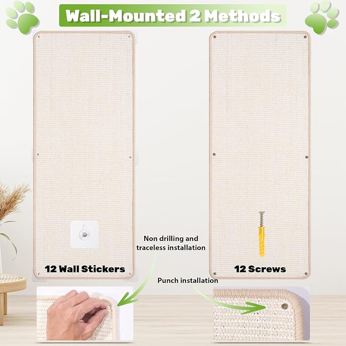 Natural Sisal Cat Scratcher Mat, Wall Scratcher Carpet, Cat Climbing Wall - Image 6