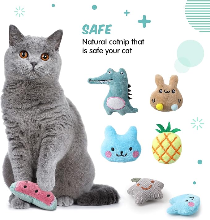 Gejoy 20 Pieces Catnip Toys for Indoor Cat Plush Kitten Cat Chew Toys Catnip - Image 6