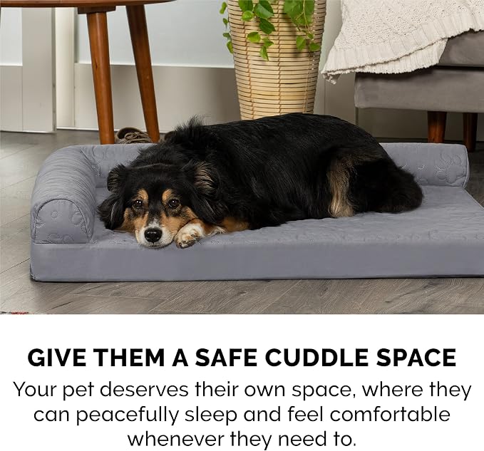 Furhaven Cooling Gel Dog Bed for Large/Medium Dogs w/ Removable Bolsters & - Image 10