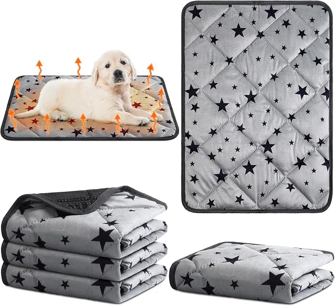 Namalu 4 Pack Self Warming Cat Bed Self Heating Cat Mat Star Pattern Soft Dog by Namalu
