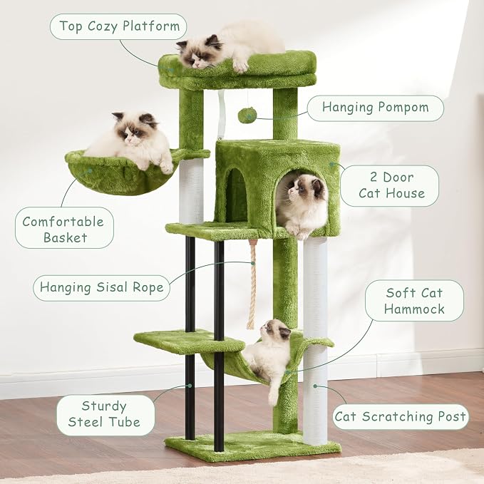 Cat Tree, Cat Tower for Indoor Cats, 43.3 inch Cat Tree Tower - Image 2