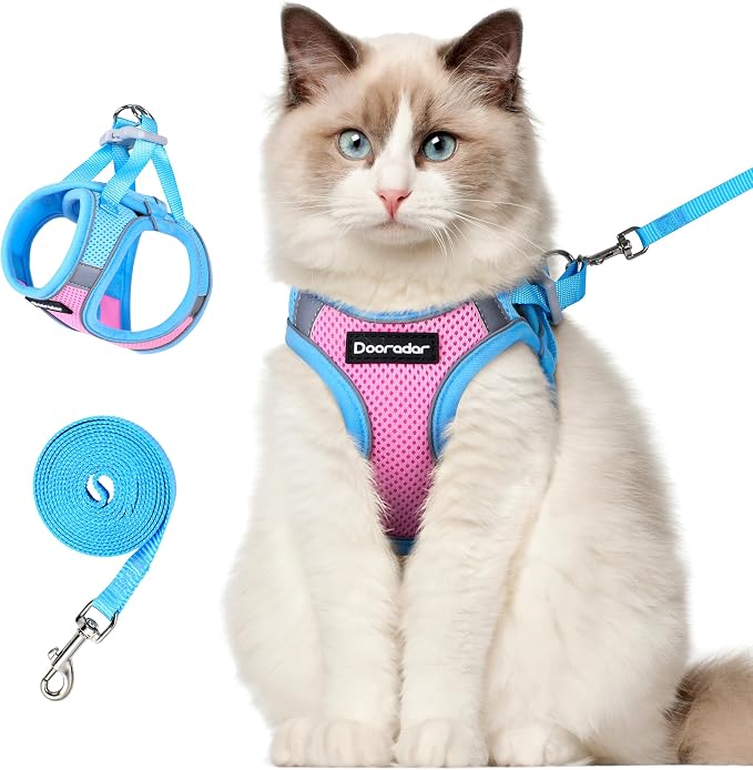 Dooradar Cat Harness and Leash Set, Escape Proof Lightweight Kitten Harness by Dooradar