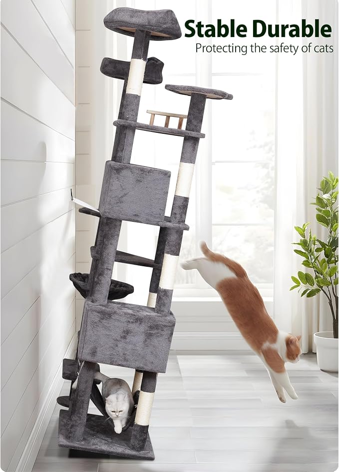 79in Giant Cat Tree for Heavy Duty Big Cats, Large Cat Trees - Image 7