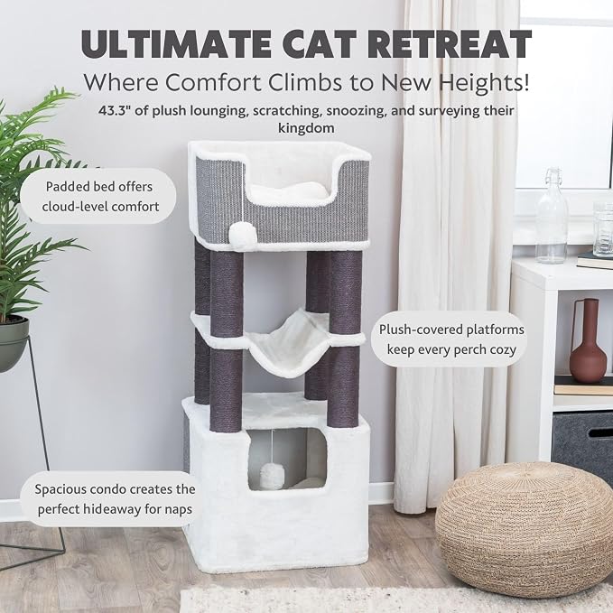 Trixie Lucano XXL Cat Tree, 43.3 -in Cat Tower - Image 2