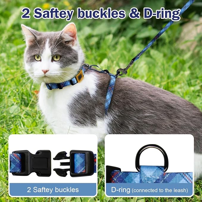 Hikiko Cat Harness and Leash Set Escape Proof Adjustable Walking Travel Soft - Image 5