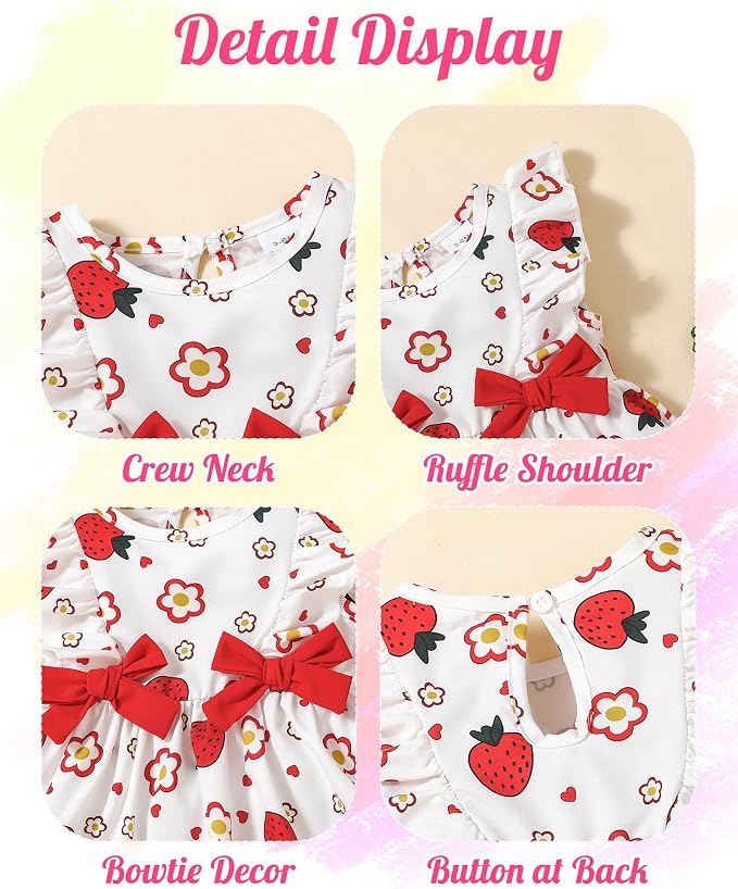 Mioglrie Baby Girl Dress Summer Girl Clothes Infant Outfits Newborn Ruffle - Image 4