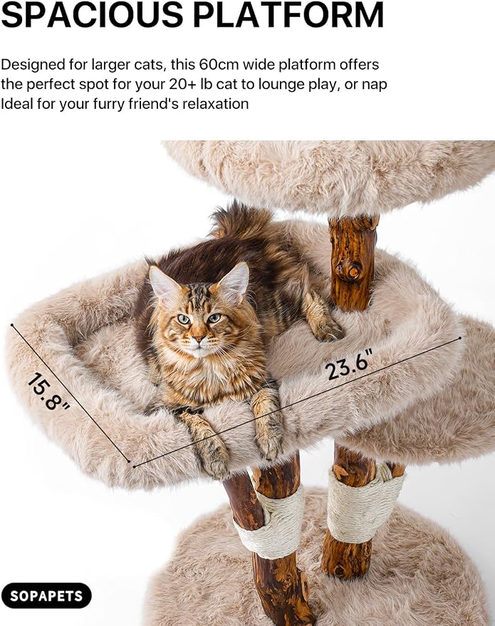 Aesthetic Cat Tree Tower for Large Cats, Large Cat Tree for Maine Coon Indoor - Image 5