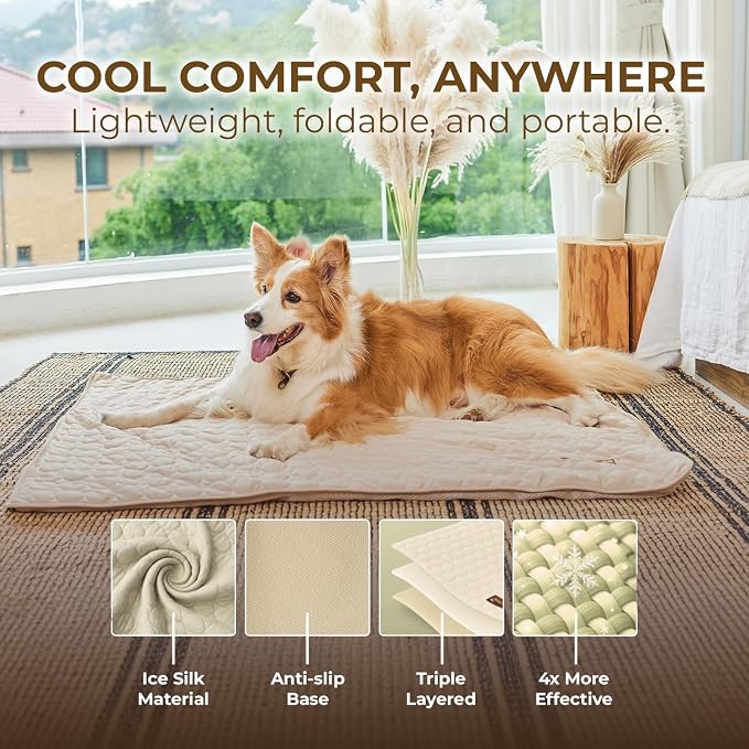 Pelsbarn Dog Cooling Mat- Ice Silk Summer Comfort, Self Cooling, Non-Slip Dog - Image 5