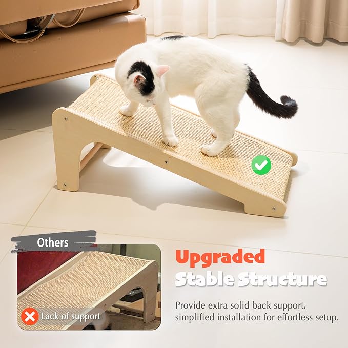 PETKARAY L Shape Cat Scratcher, Sisal Kitty Scratching Ramp, Vertical Scratch - Image 4
