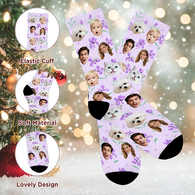 Artsadd Custom Pajamas for Women Men Family, Personalized Face Pjs Pajama Pants - Image 5