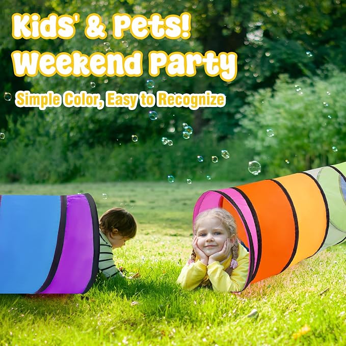 Kids Play Tunnel for Toddlers, Pop Up Crawl Through Tunnel Play Tent for Baby - Image 9