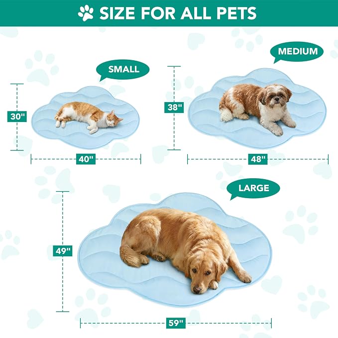 PetAmi Dog Cooling Mat, Cloud Shape, Reversible Cooling Nylon Blanket Soft - Image 4