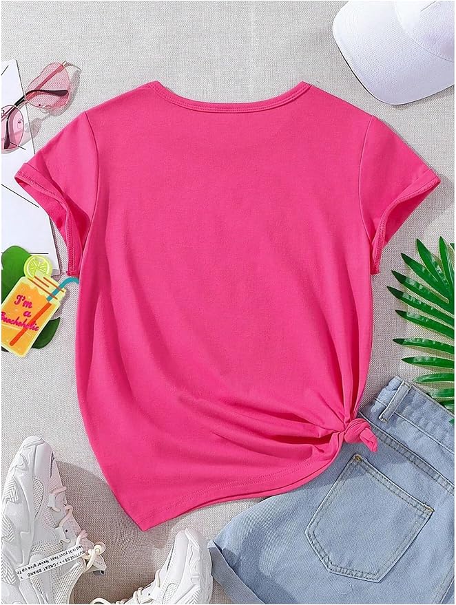 SweatyRocks Girl's Cute Cat Graphic T Shirt Short Sleeve Crew Neck Casual Tee - Image 2
