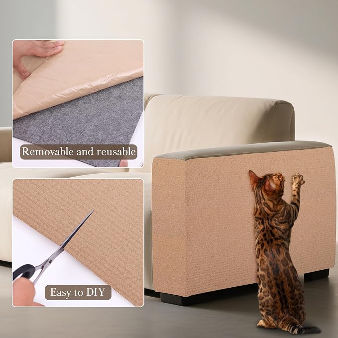 2 Pack Cat Scratch Furniture Protector Trimmable DIY Climbing Scratching - Image 5