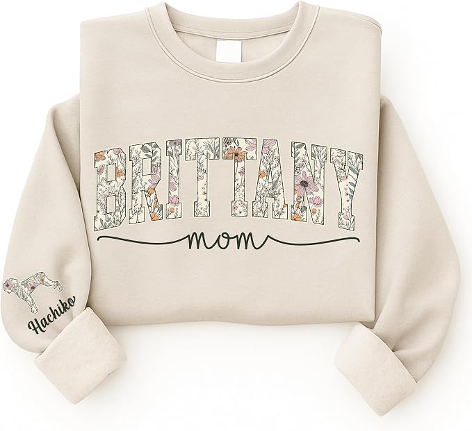 Personalized Dog Mom Sweatshirt, Dog Lover Crewneck, Gift Idea - Image 3