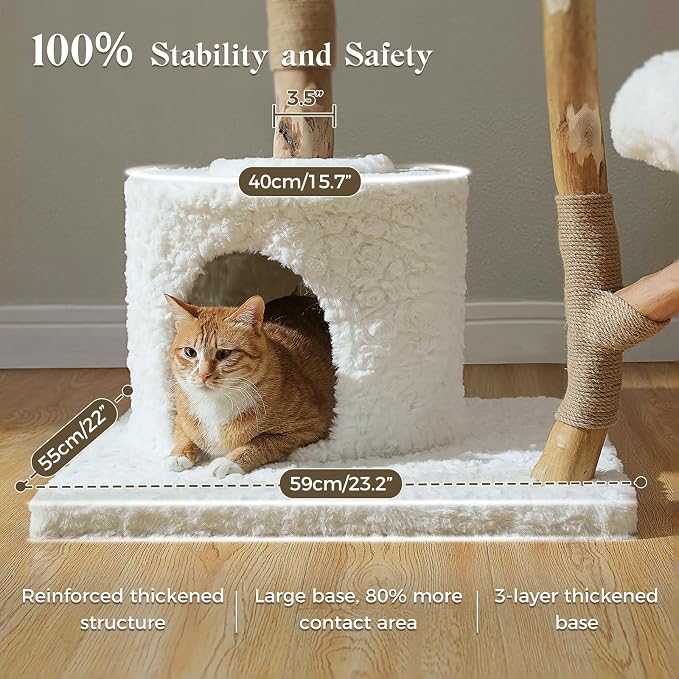PAWZ Road Cat Tree for Indoor Cats Large Adults, 59 Inches Modern Cat Tower - Image 3