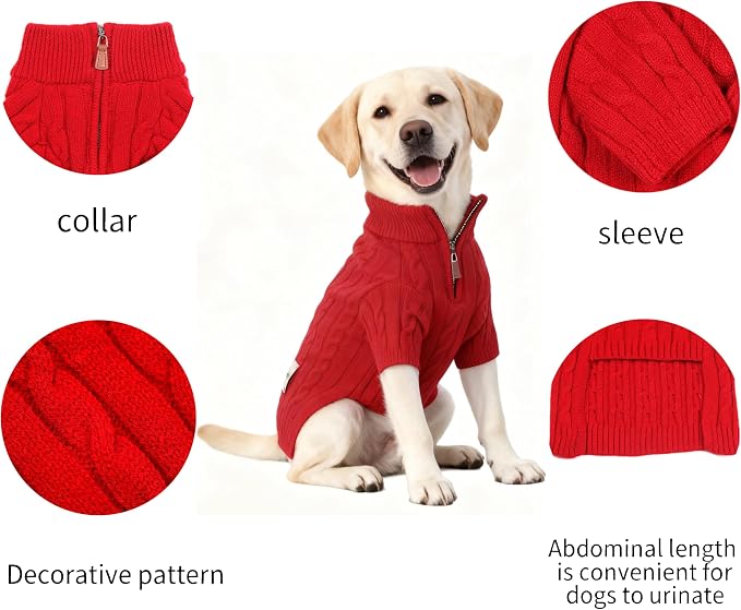 Small/Medium Dog Sweater, Warm Dog Winter Coat w/Sleeves, Comfortable High Neck - Image 6