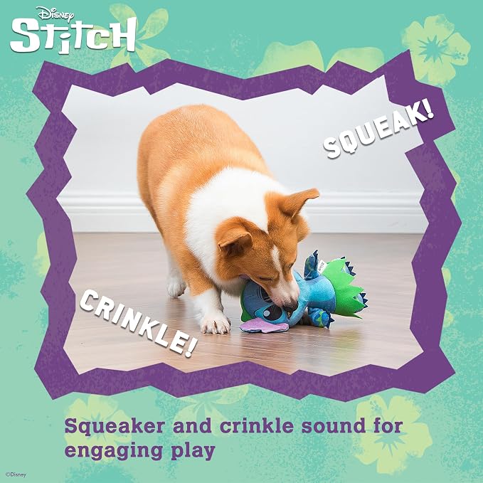 Disney for Pets Lilo and Stitch Bow Wow Luau Plush Dog Toy, – Squeaker & - Image 4