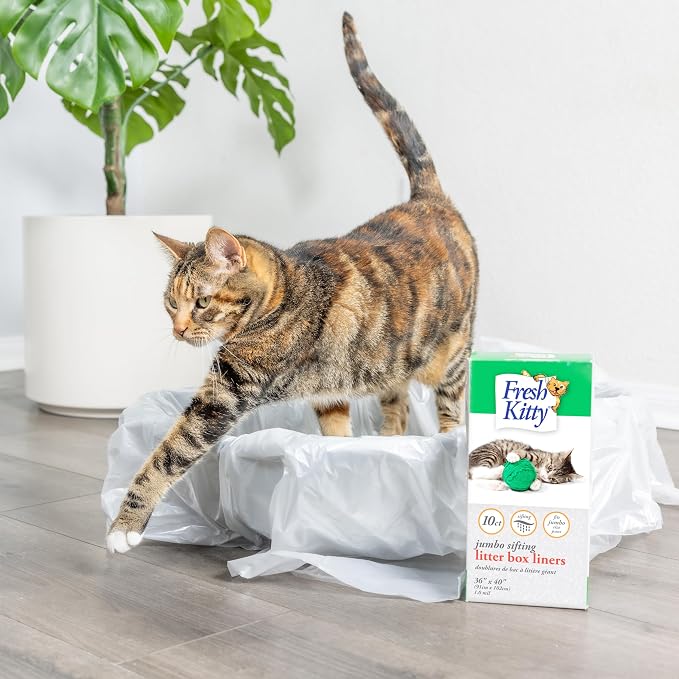 10 Count Fresh Kitty Durable Litter Box Liners, Easy Clean Up Elastic Jumbo - Image 5