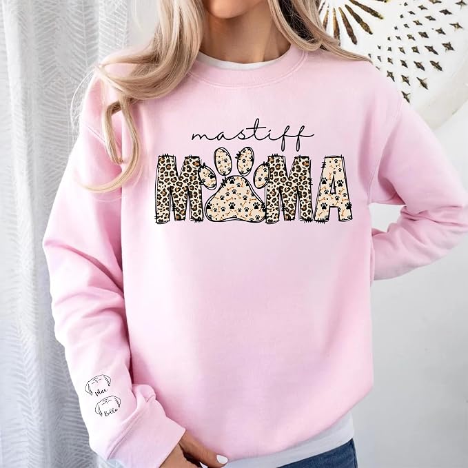 Personalized Dog Breed Mama Sweatshirt, Custom Paw Print Sweater, Cozy Pet - Image 5