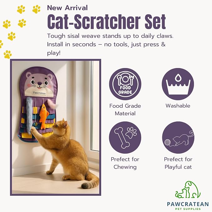 27 Inch Soft Felt Fringe Cat Wall Mat - Image 6
