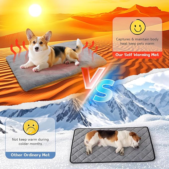 Self Warming Cat Bed Mat for Indoor Cat & Small Dogs, Reflects Body Heat Pet - Image 7