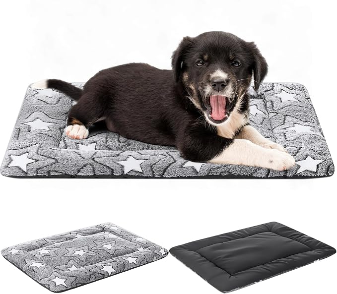 Namalu 2 Pcs Winter Dog Crate Pad Cat Bed Mat Kennel Reversible Warm Cool Cozy by Namalu