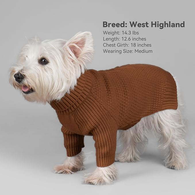 cyeollo Warm Small Dog Sweater, Knit Cold Weather Doggy Sweaters - Image 9