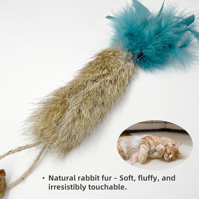 3 Pack Rabbit Fur Catnip Toys - Image 5