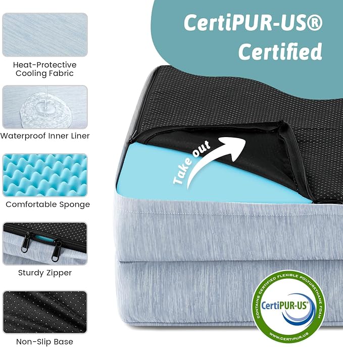 Cooling Dog Bed for Extra Large Dogs, Q-Max >0.4 Summer Cool Orthopedic Foam - Image 5