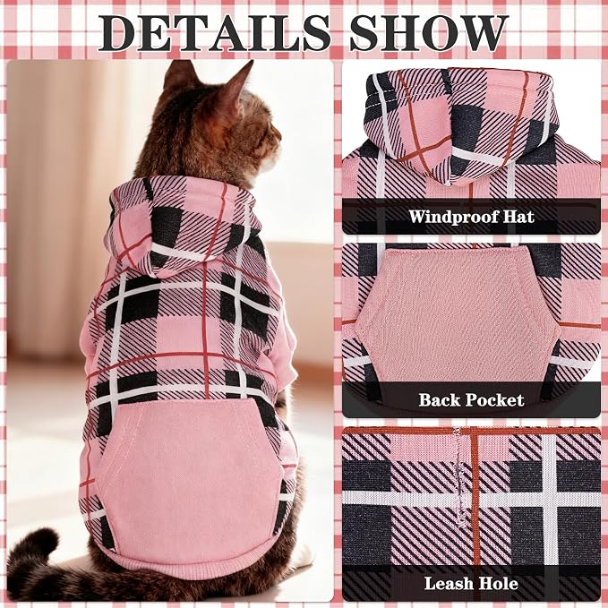 EXPAWLORER Plaid Cat Hoodie - Image 3