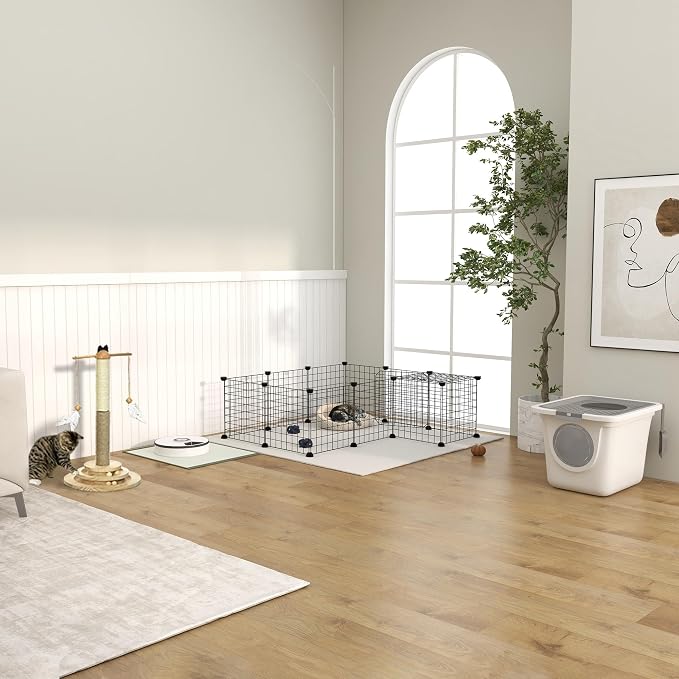 PawHut Cat Litter Box with Lid, Covered Kitty Litter Box with Front Entrance - Image 9