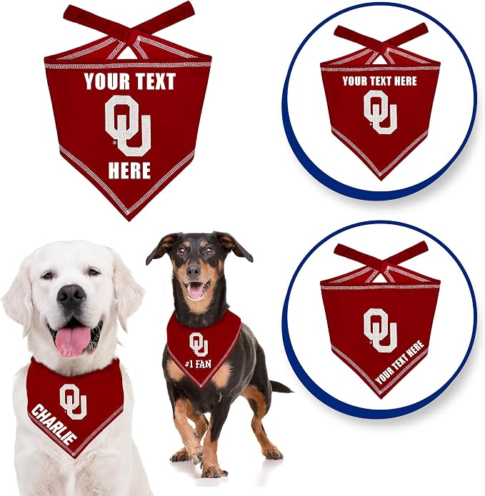 Pets First NCAA Oklahoma Sooners Personalized Tie Around Bandana - Image 4