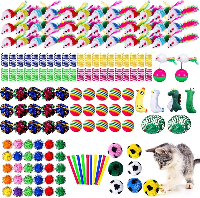 Shappy 150 Pcs Cat Toys for Indoor Cats Bulk, Kitten Toys Pack, Variety by Shappy