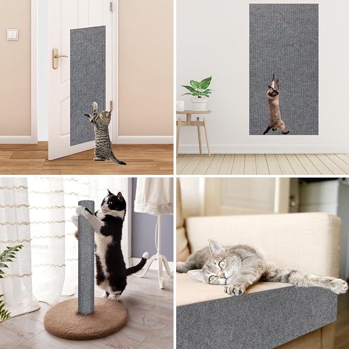 Trimmable Cat Scratcher Mat 2PCS, 78.7"x15.8" Self-Adhesive Scratching Carpet - Image 5