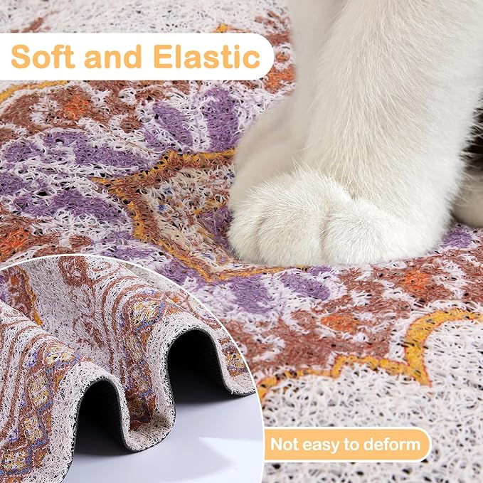 Glittme Cat Litter Mat with Non-Slip Bottom Litter Box Mat 24"X15" Litter - Image 6