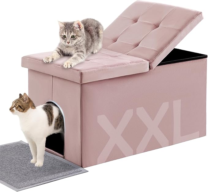 MEEXPAWS Cat Litter Box Enclosure Furniture Hidden Extra Large, Lift Design Lid by PETPRODUCTS