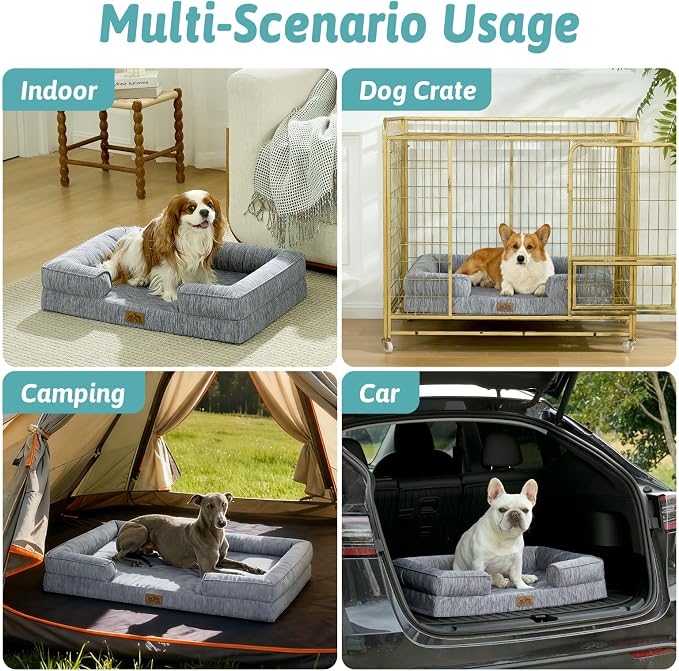 Cooling Dog Bed for Large Size Dogs, Q-Max >0.4 Summer Cool Orthopedic Foam Pet - Image 7