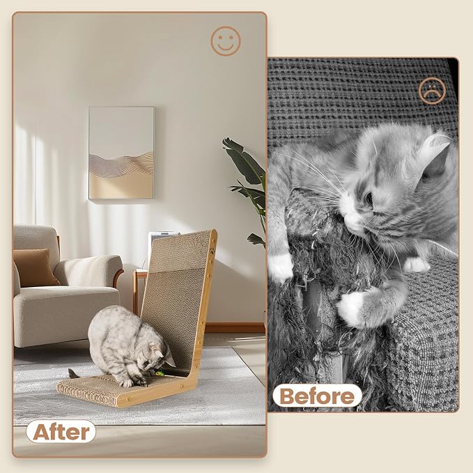 2-Pack Cardboard Cat Scratcher, 105° Tilt Angle Cat Scratching Board, 23.60 - Image 7