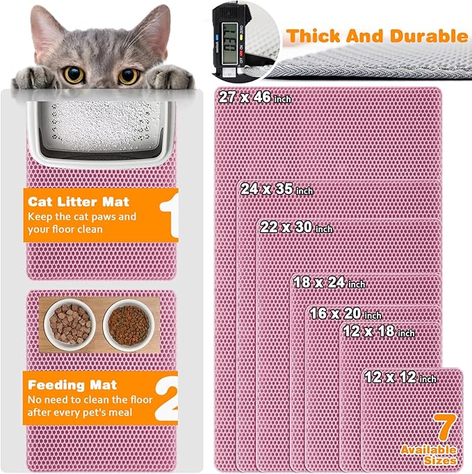Waterproof Cat Litter Mat, Double Layer EVA, Odor-Free Large Grid, Urine Proof - Image 2