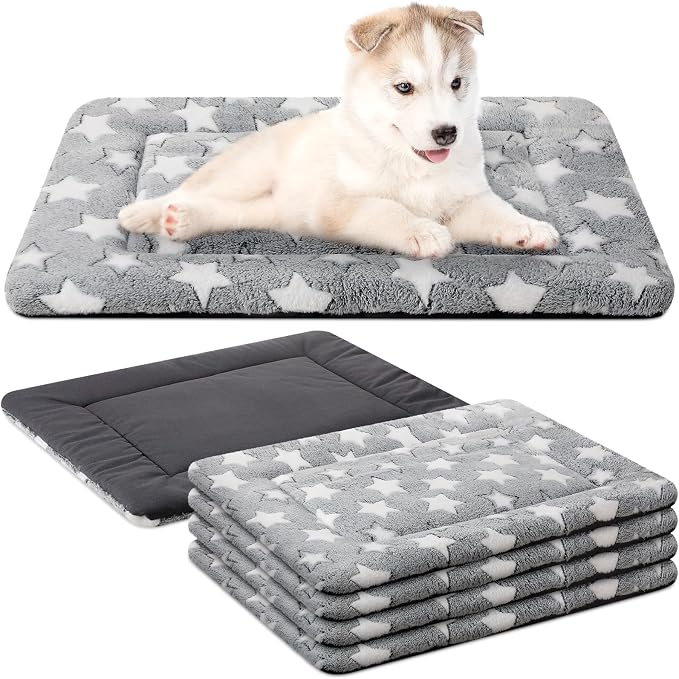VitalCozy 4 Pcs Dog Crate Pads, Ultra Soft Warm Washable Anti-Slip Kennel Bed by VitalCozy